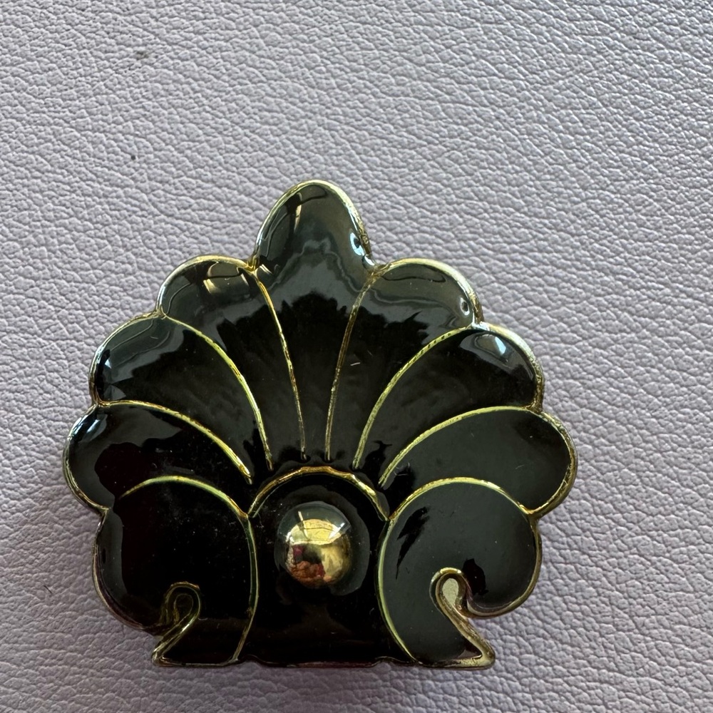 Black and Gold Decorative Brooch